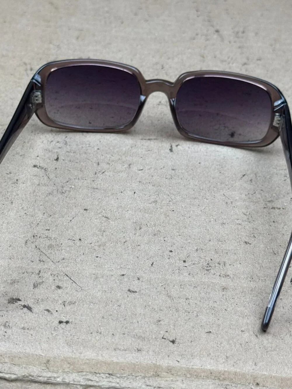 Women Soda Sunglasses Rectangular Brown Frame Scratches Frame Bend